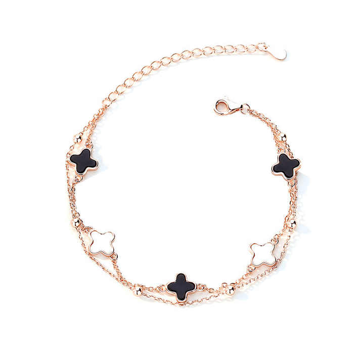 VANA 4 Four Leaf Clover Rose Gold Trendy Bracelet