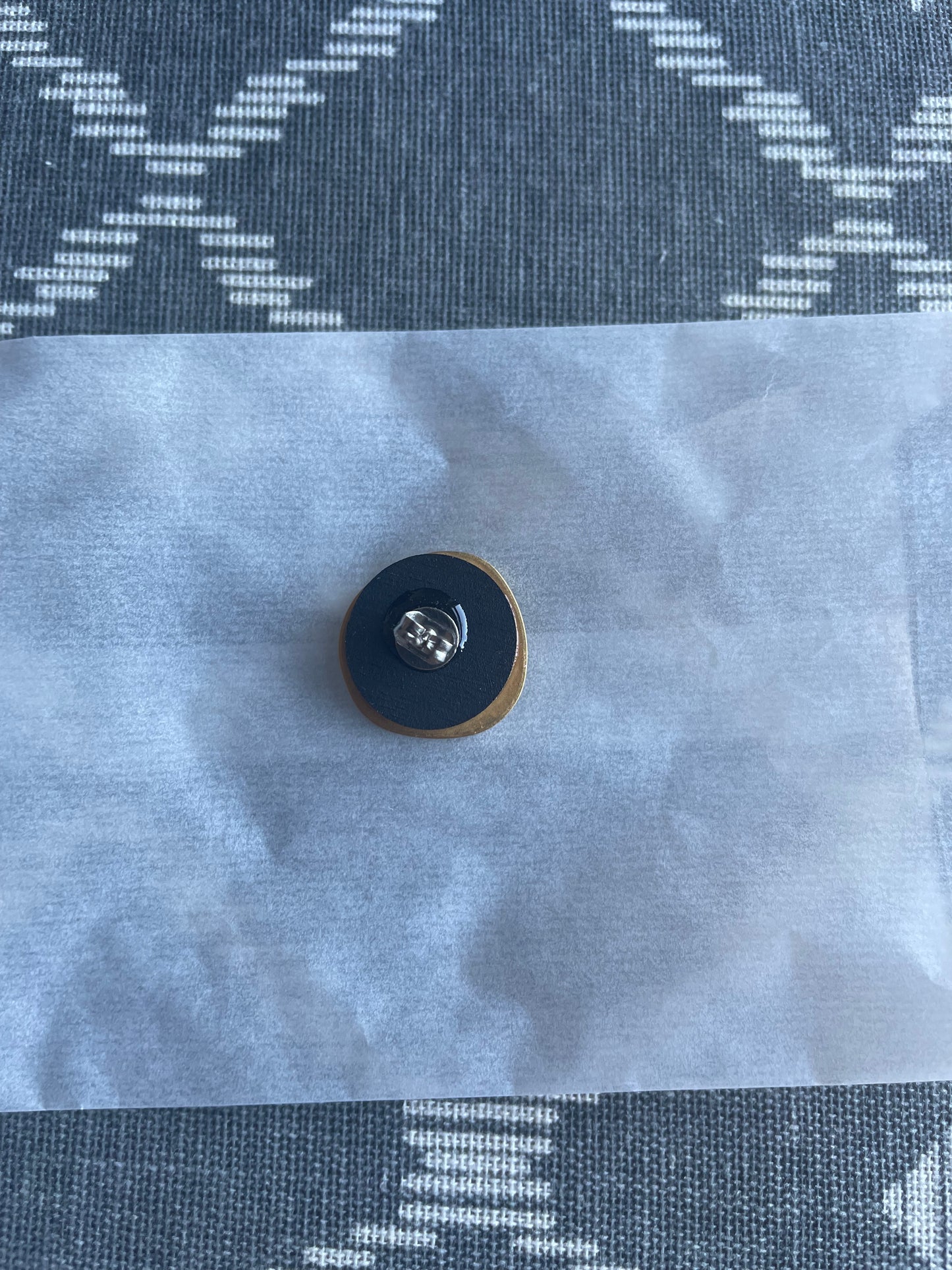 Simple Coloured Gold Circle Stud Earrings