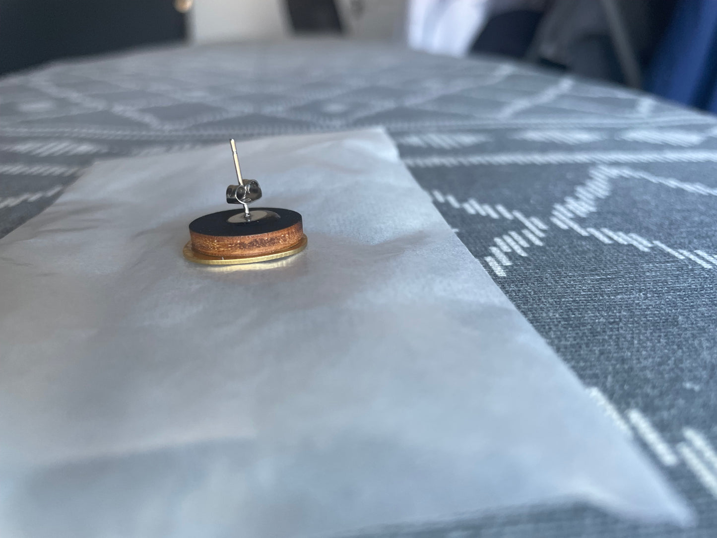 Simple Coloured Gold Circle Stud Earrings
